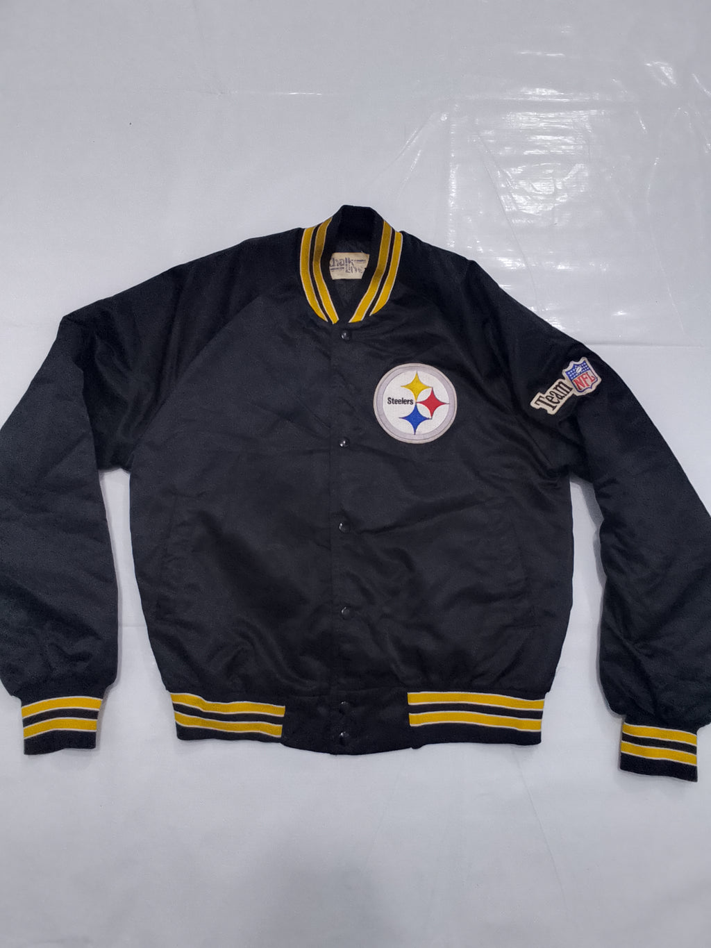 Vintage 80s/90s Pittsburgh Steelers Chalk Line Team NFL Bomber Jacket (