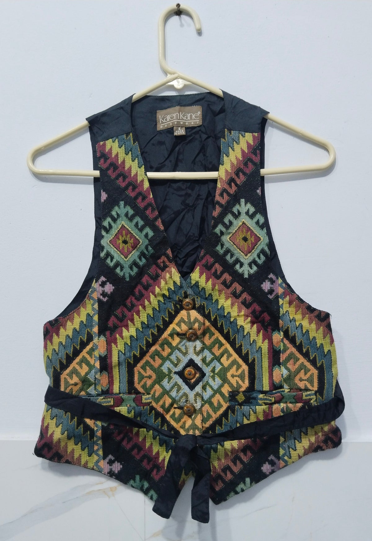 Karen Kane Women's Emboridered button-Front Vest