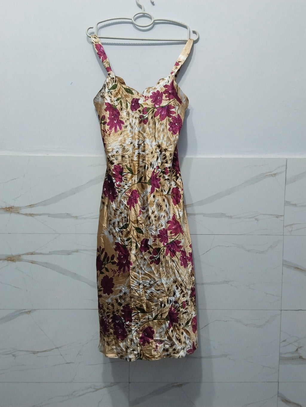Women's V-neck  Long Dress 100% Polyester