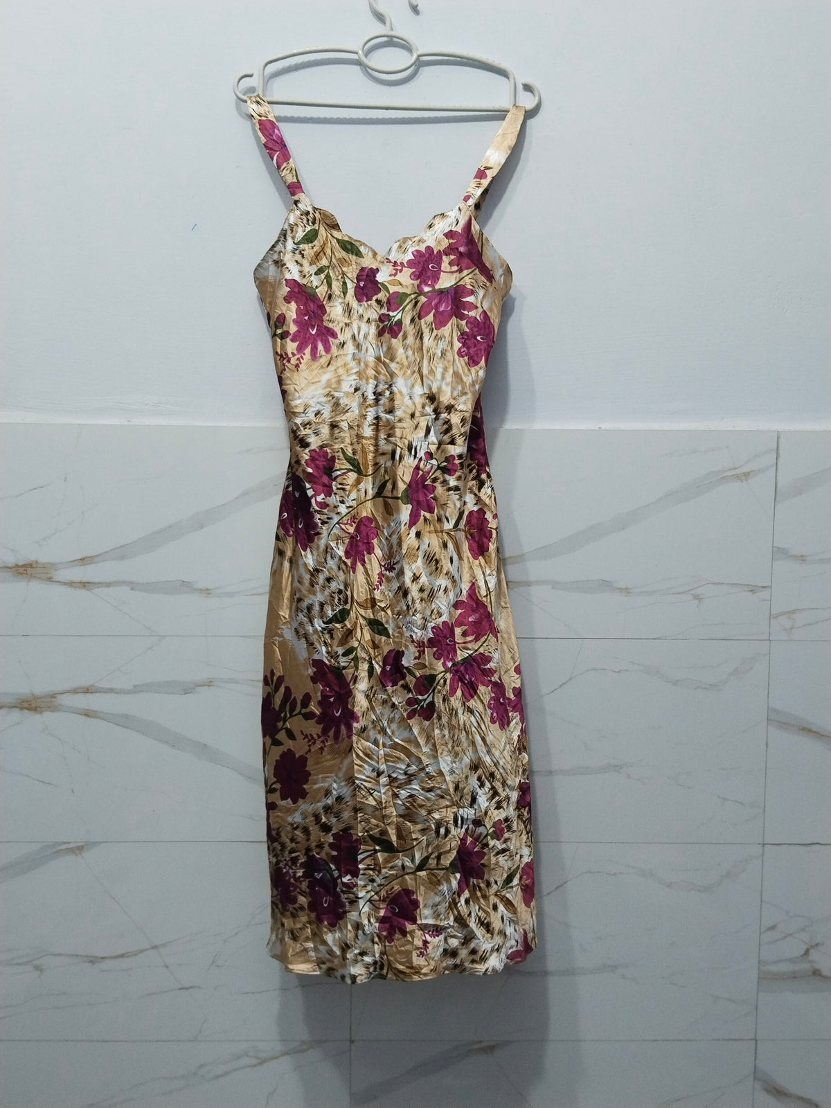 Women's V-neck  Long Dress 100% Polyester