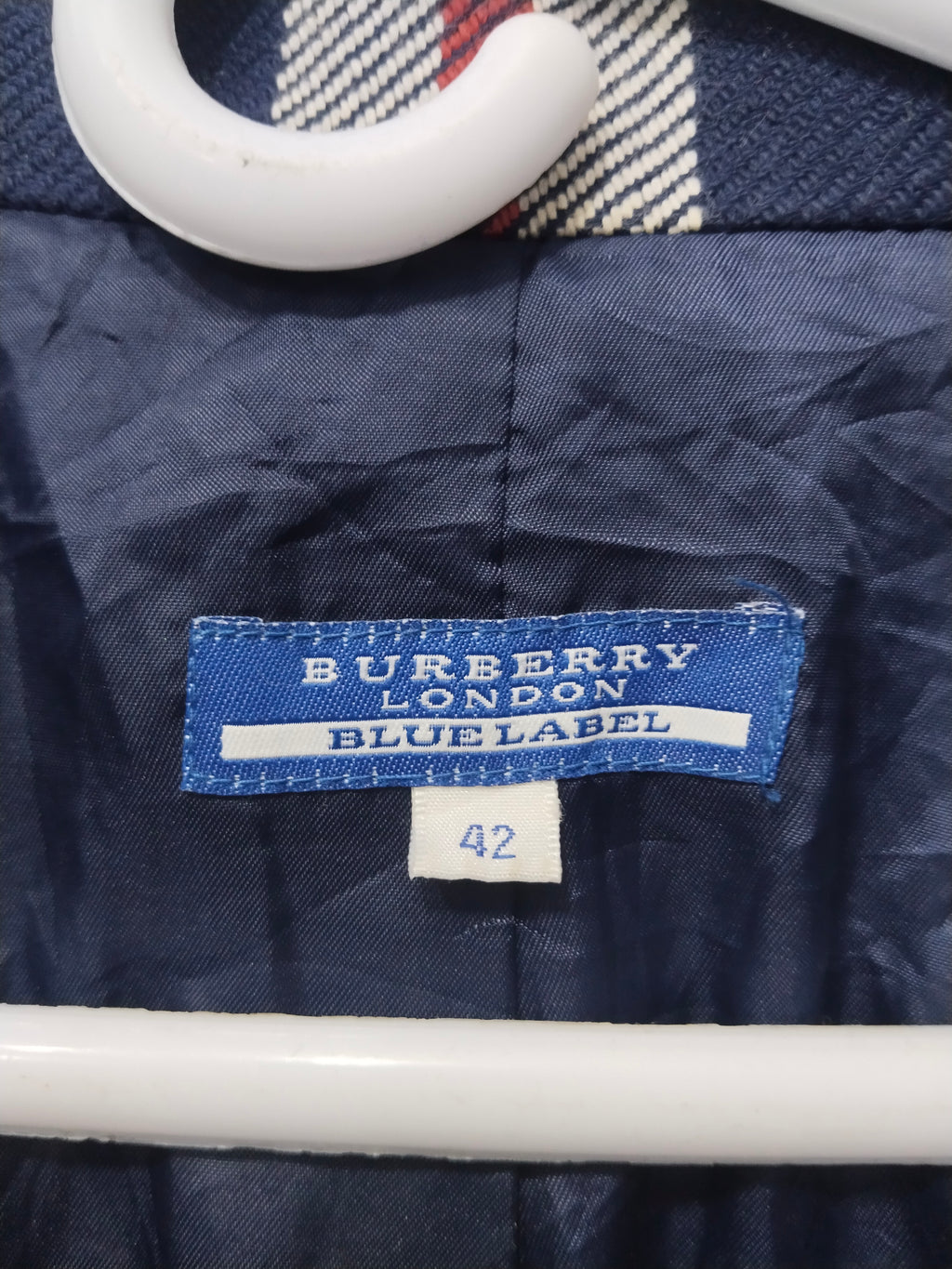 Burberry Blue Label Plaid Short Sleeve Trench Jacket / Double Breasted Top