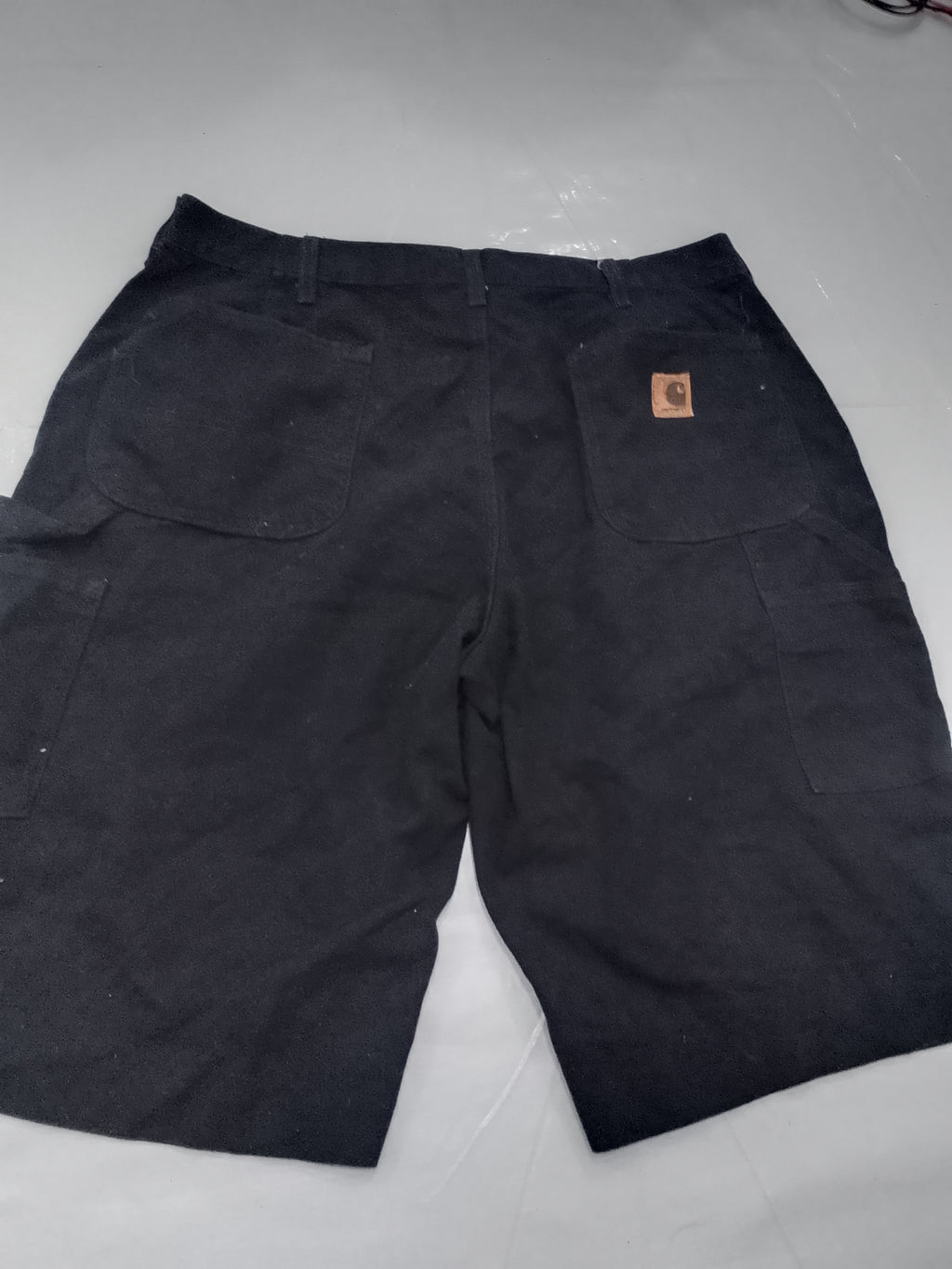 Carhartt Mens Black Canvas Dungaree Shorts