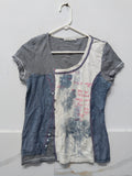 Armand Thiery Women's Patchwork Striped & Graphic Print Short Sleeve Top