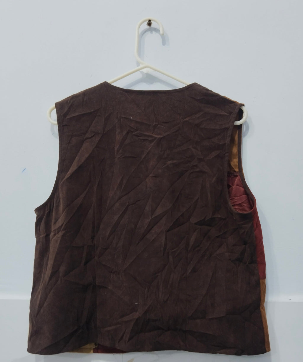 White Stag embroidered button-front vest