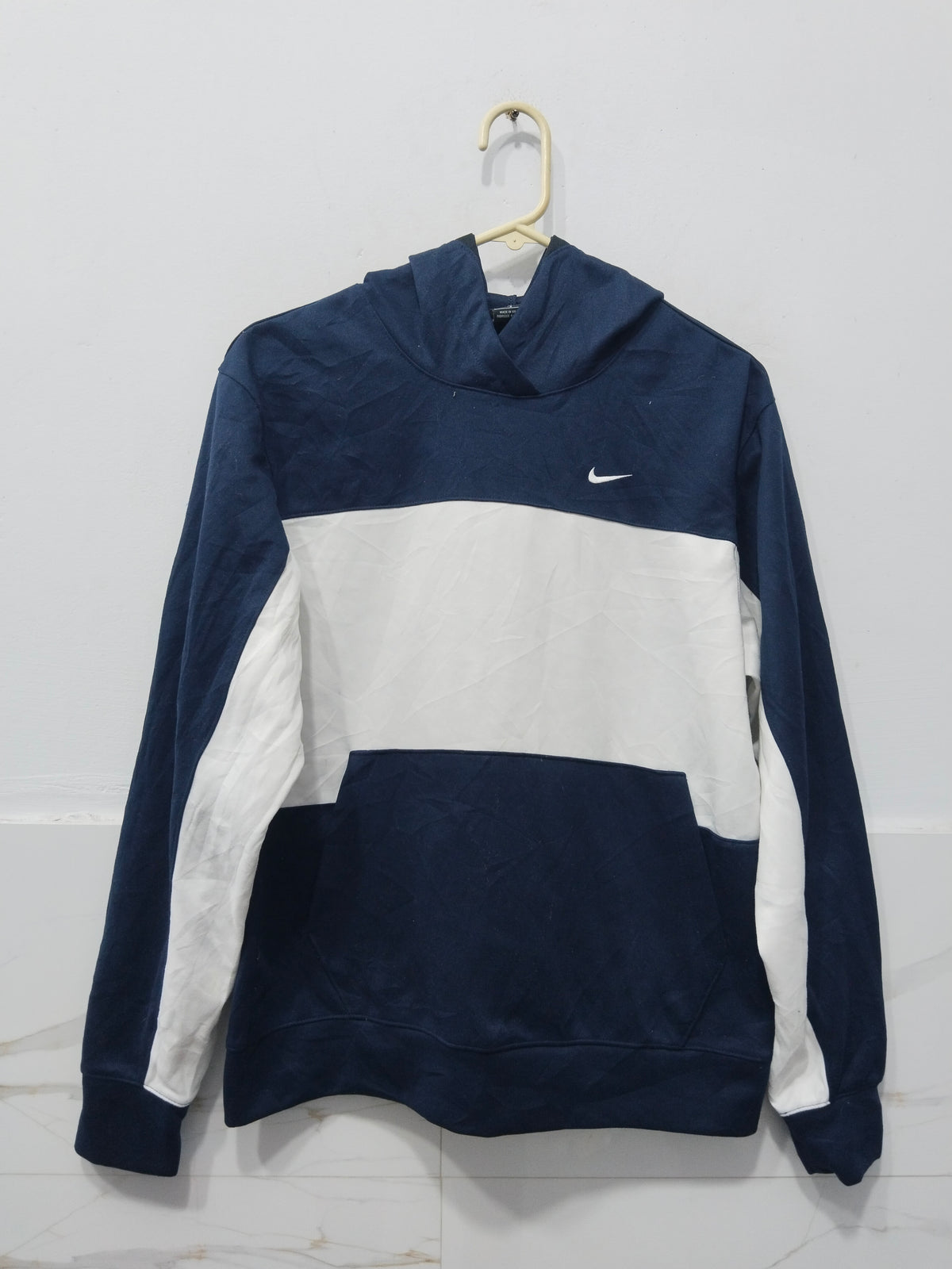 Nike Colorblock Hoodie - Navy Blue & White