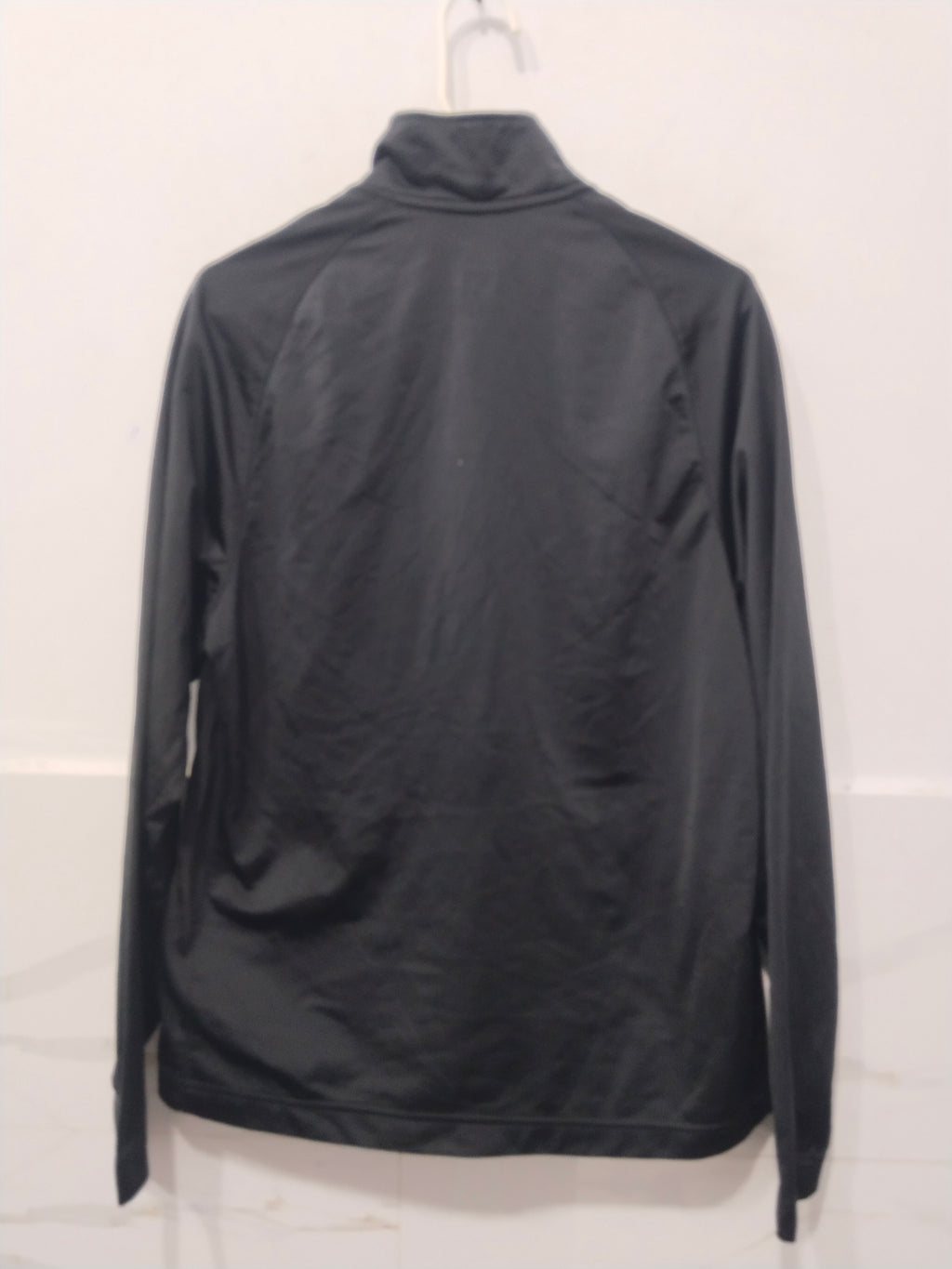 Nike Black Full Zip Track Jacket White Chest Stripe Athletic Sweatshirt