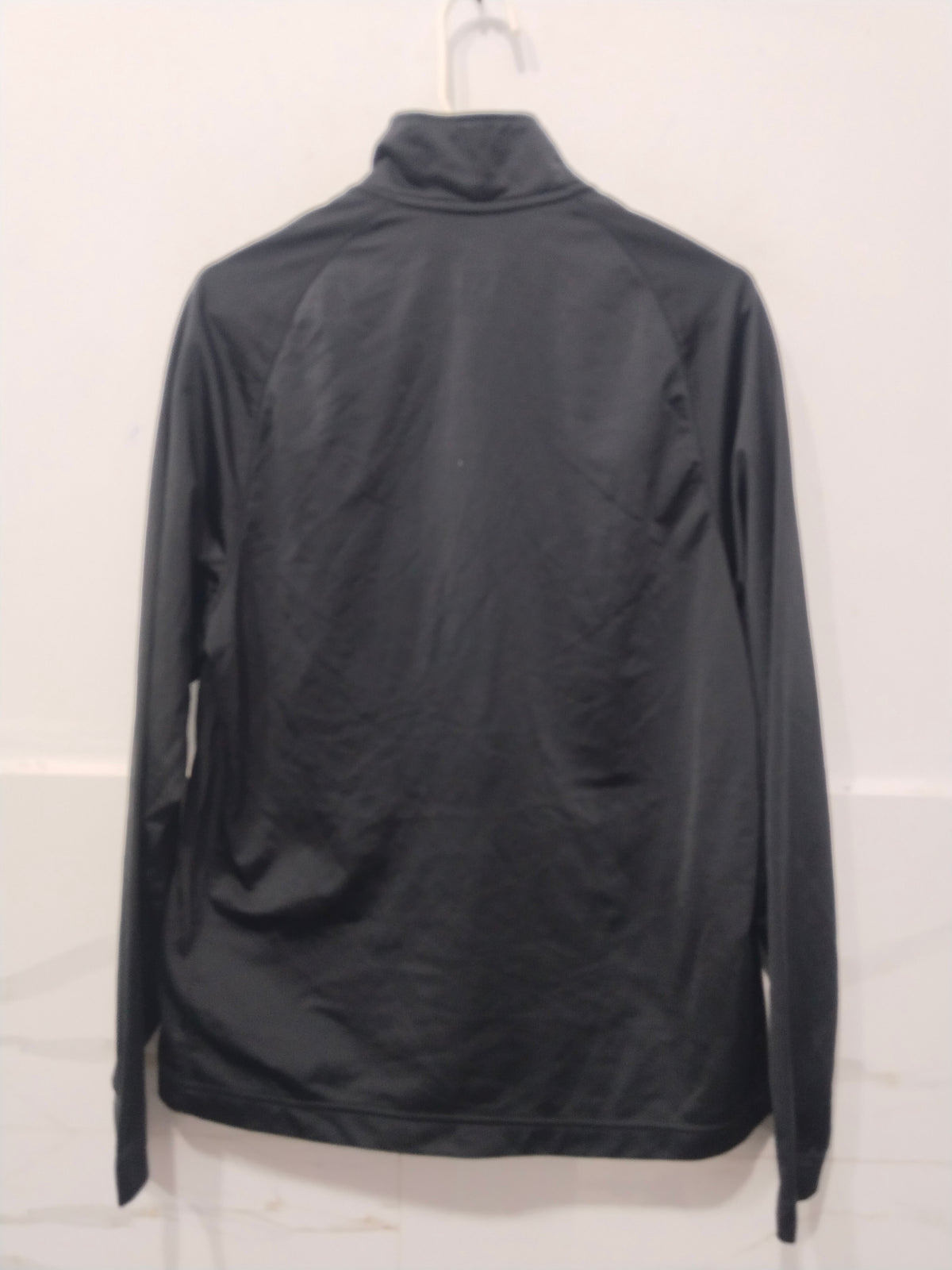 Nike Black Full Zip Track Jacket White Chest Stripe Athletic Sweatshirt