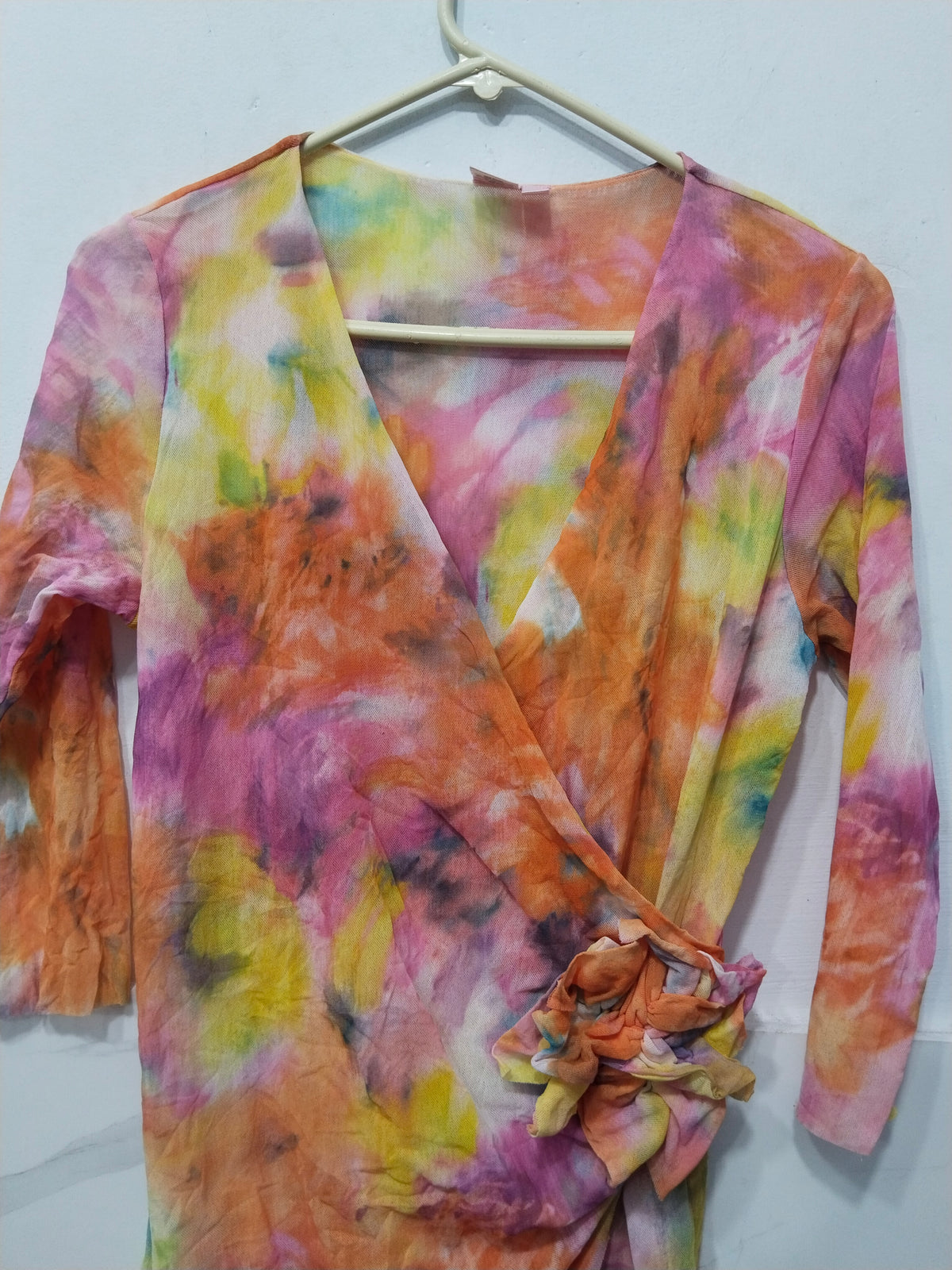 Johnny Heaven Women's Vintage Tie-Dye Mesh Top – XL