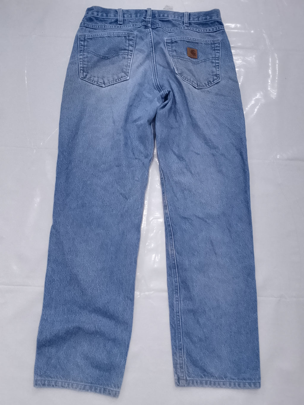 Vintage Carhartt Work Jeans 33x30 - Light Wash Denim with Knee Distressing