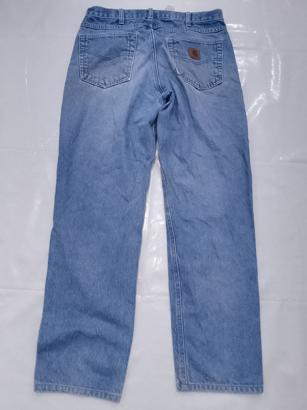 Vintage Carhartt Work Jeans 33x30 - Light Wash Denim with Knee Distressing