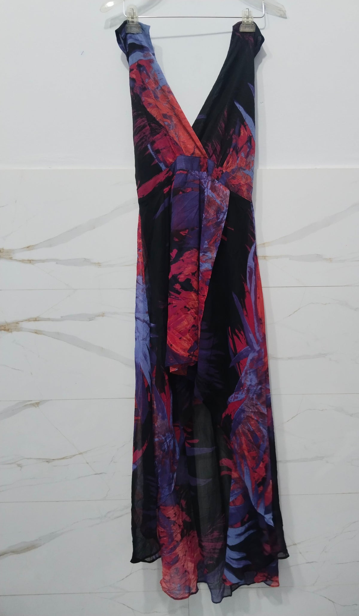 bebe V-neck  Sleeveless Long Dress