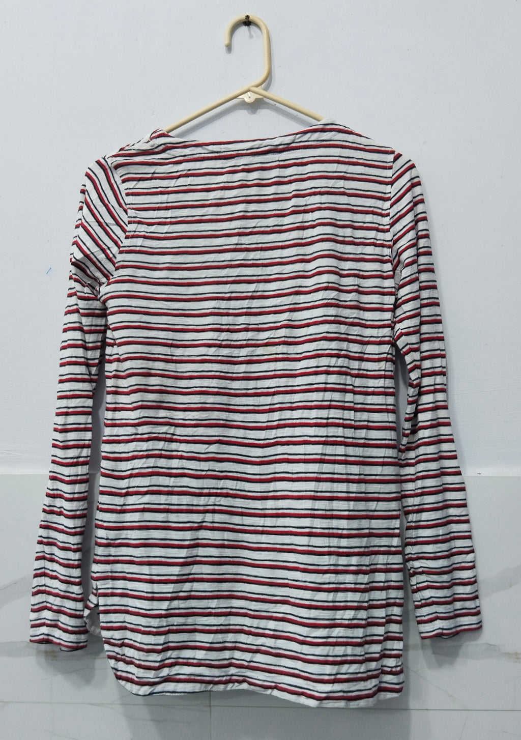 Tommy Hilfiger  100%Cotton Striped Lace-Up Pullover Hoodie