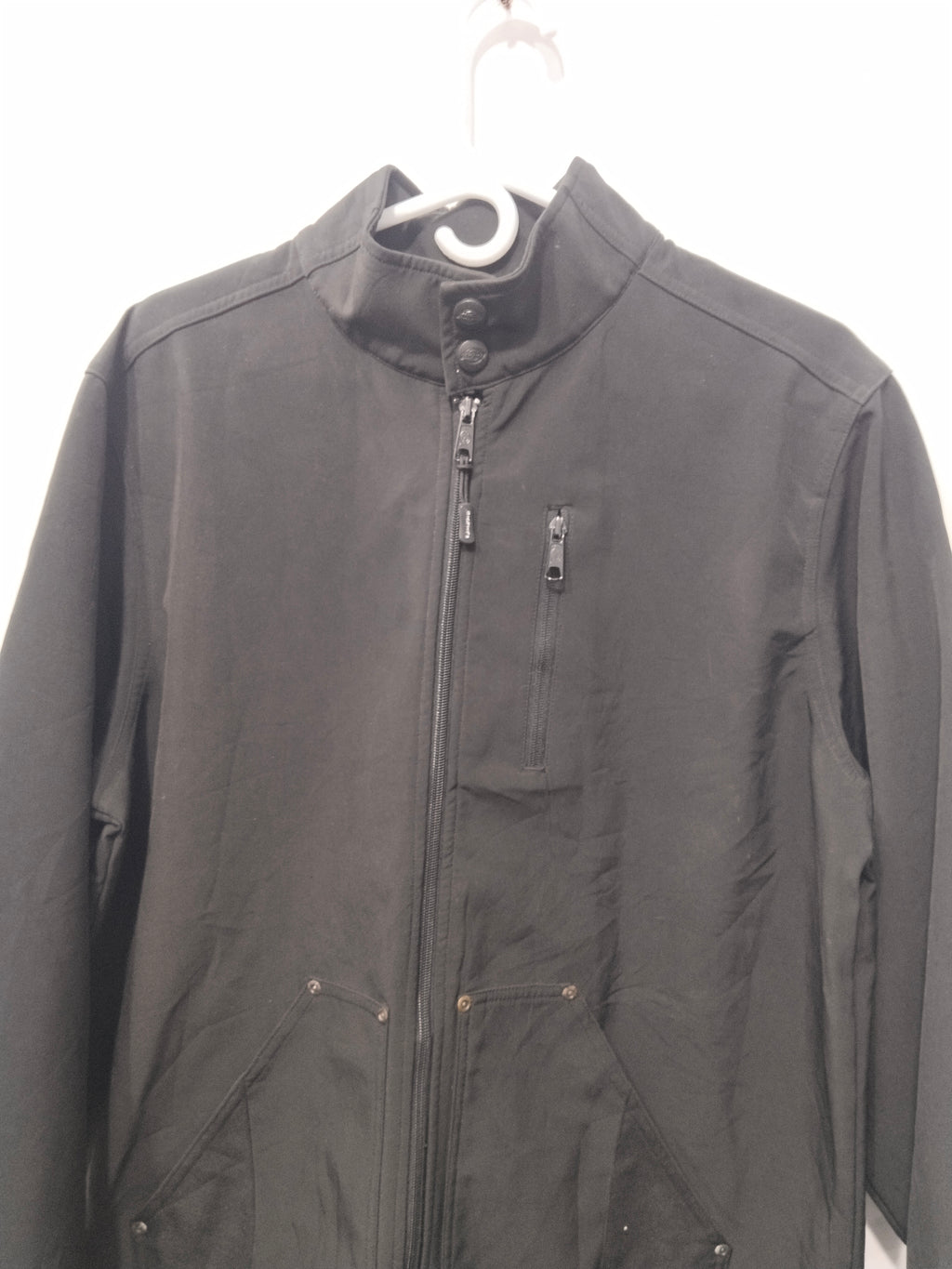 Dickies Black Soft Shell Mock Neck Full Zip Utility Jacket Workwear
