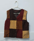 White Stag embroidered button-front vest