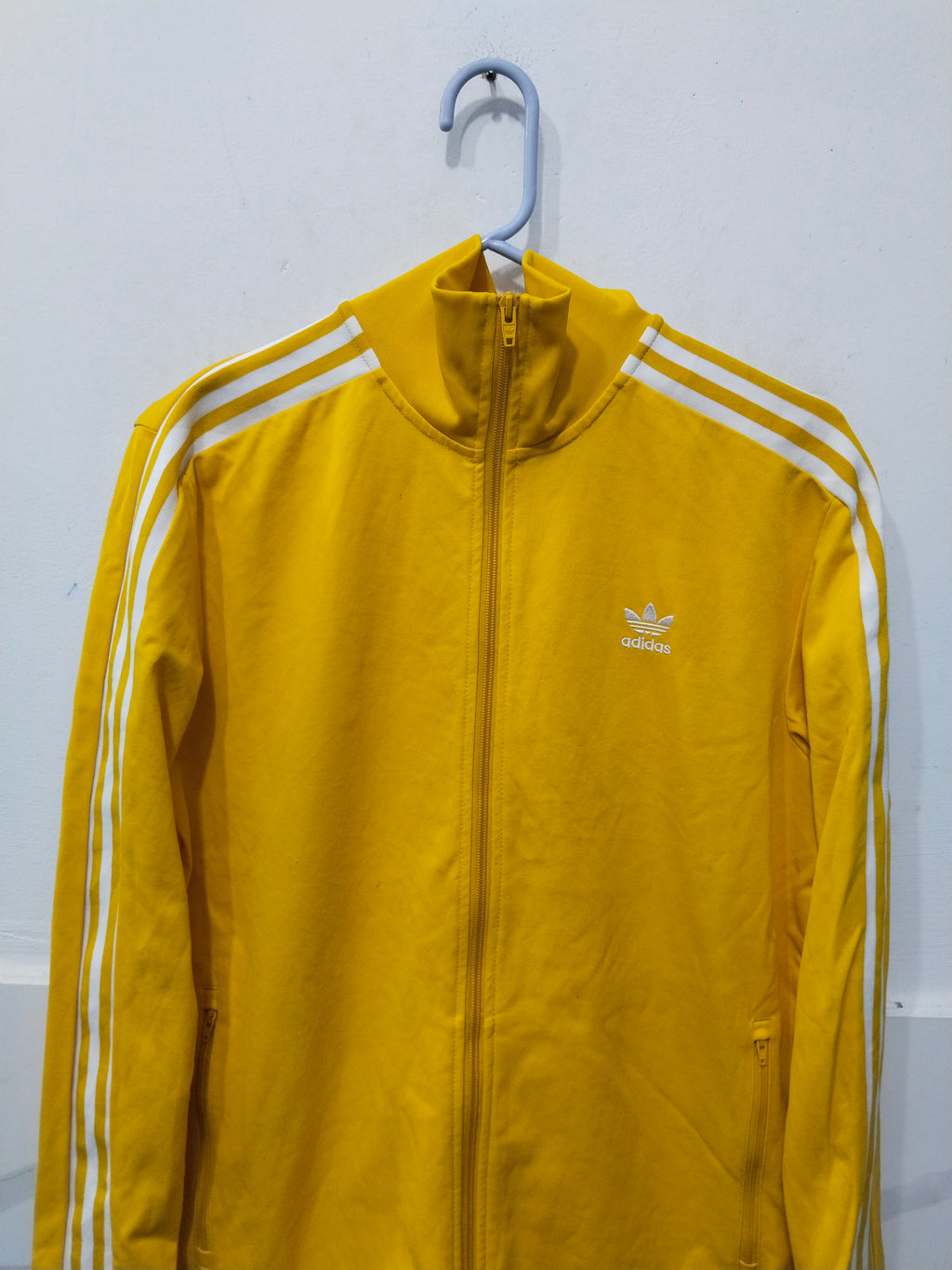 Vintage Style adidas Track Jacket, Yellow with White Stripes