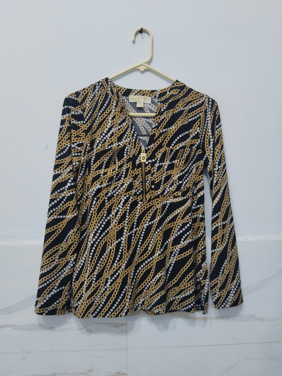Michel Kors women’s long-sleeve zip-front blouse