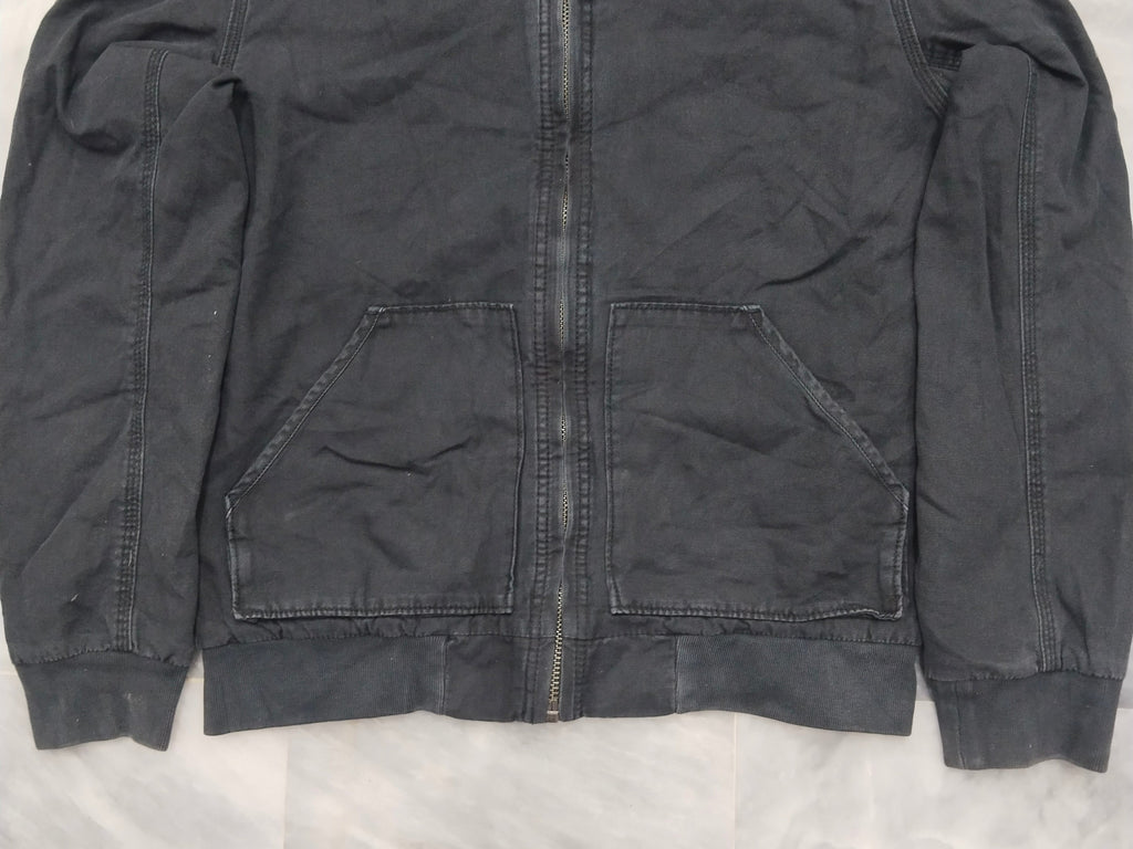 American Eagle Black Canvas Full Zip Hooded Workwear Jacket Men's