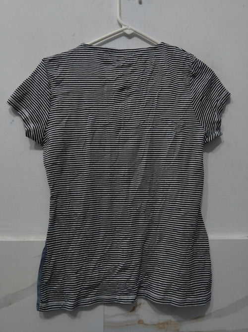 Armand Thiery Women's Patchwork Striped & Graphic Print Short Sleeve Top