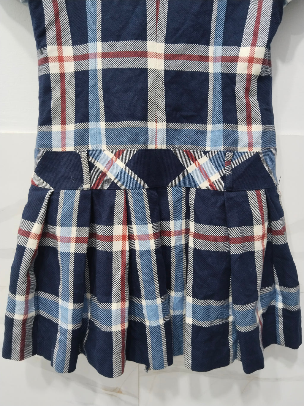 Burberry Blue Label Plaid Short Sleeve Trench Jacket / Double Breasted Top
