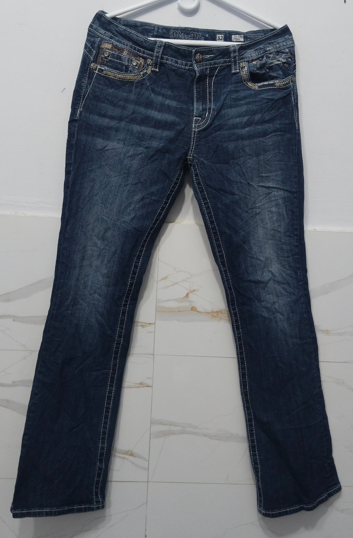 Miss Me Women’s Vintage Embellished Bootcut Jeans – Y2K Style