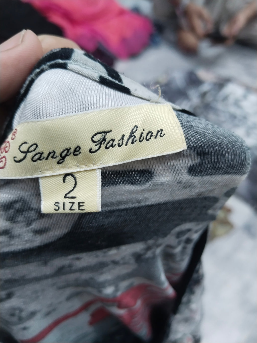 Sange Fashion Vintage Grey & Black Striped Top