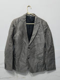 Men’s Grey Vintage-Style Leather / Casual Blazer Jacket