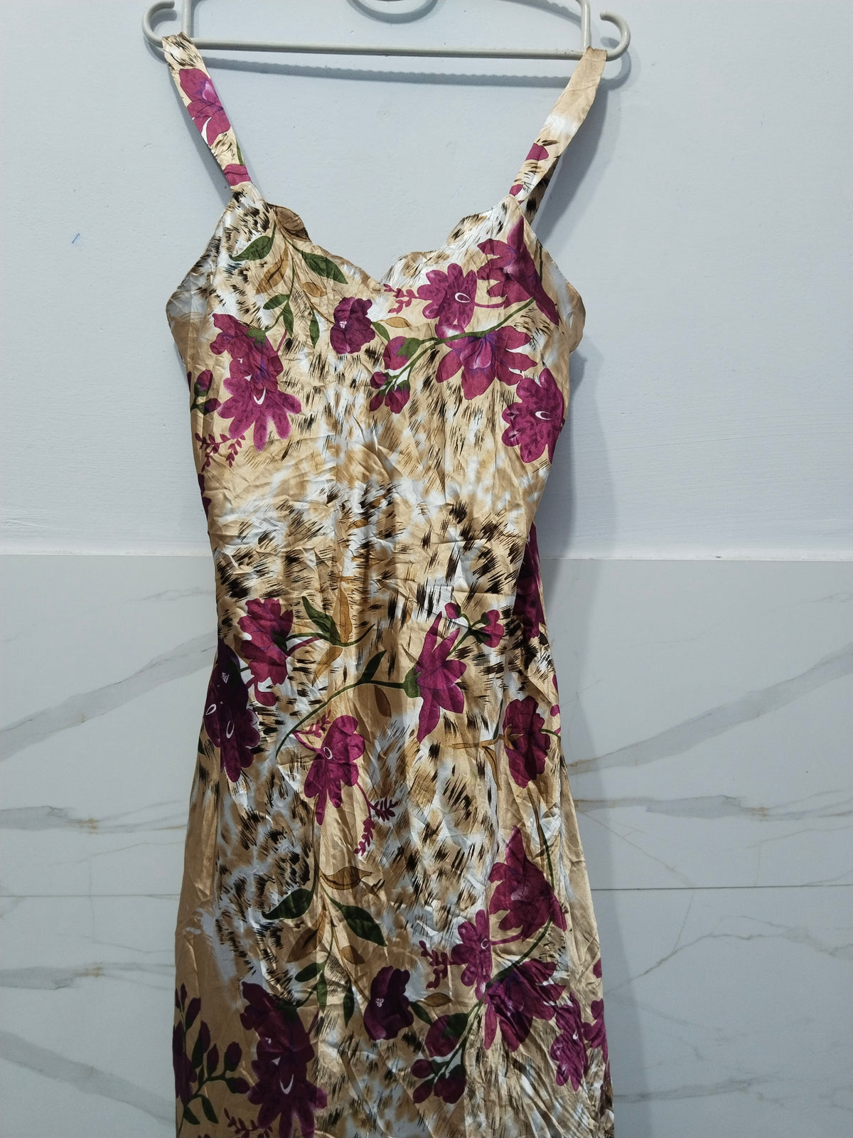 Women's V-neck  Long Dress 100% Polyester