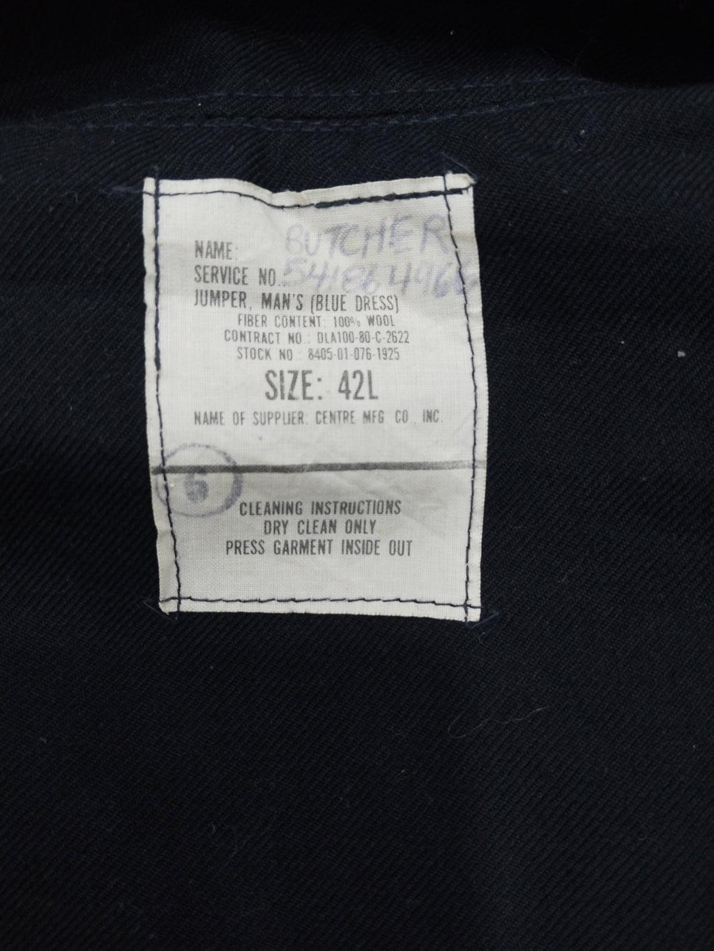 Vintage US Navy Wool Sailor Dress Blue Jumper Top