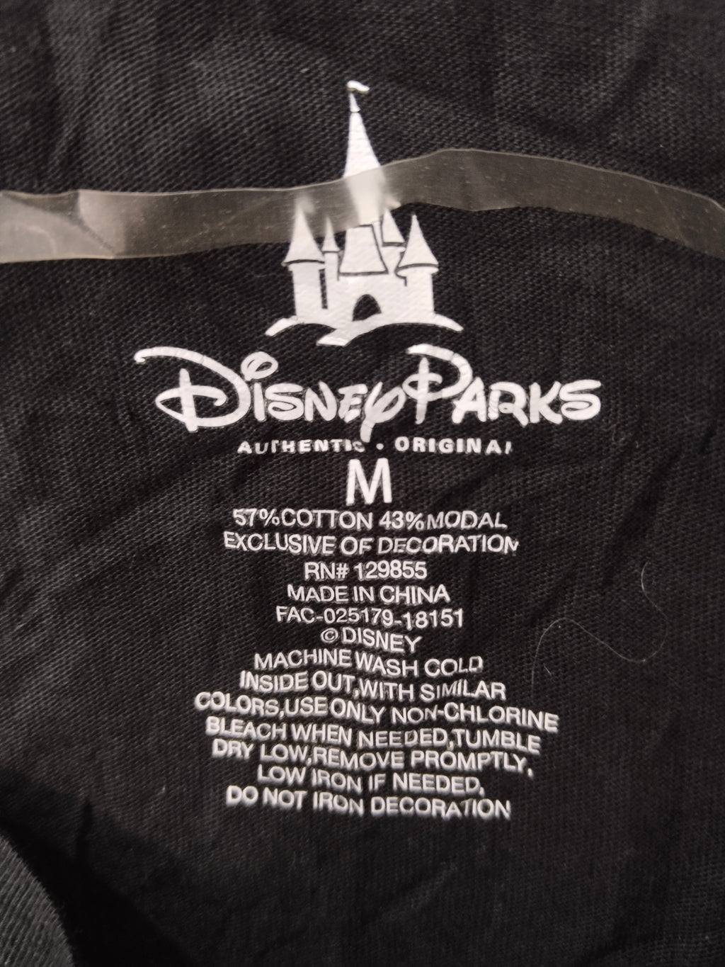 Disney Parks Women's Black Casual T-Shirt with Gold Castle & Sequin Fireworks Graphic