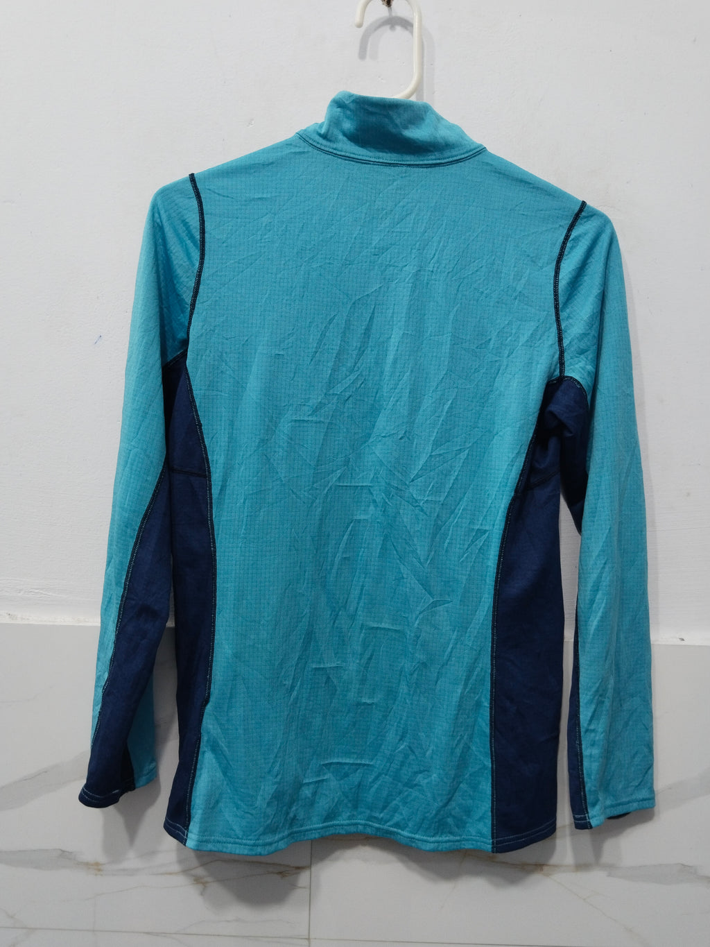 Patagonia Women's Blue Quarter-Zip Long Sleeve Outdoor Athletic Pullover Top