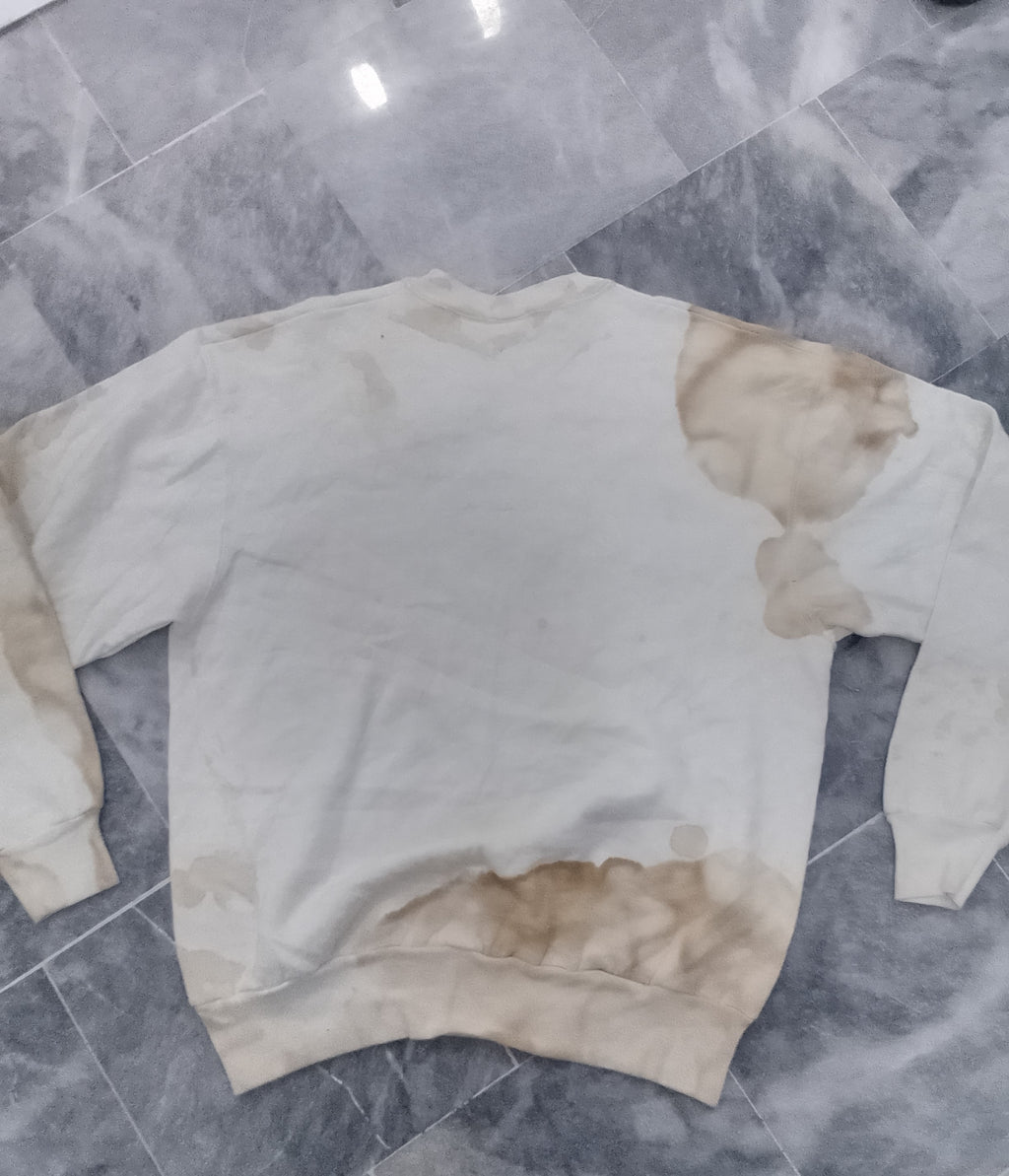 Vintage 90s Buffalo Bills Newspaper Print Custom Bleached Sweatshirt XL Fruit of the Loom
