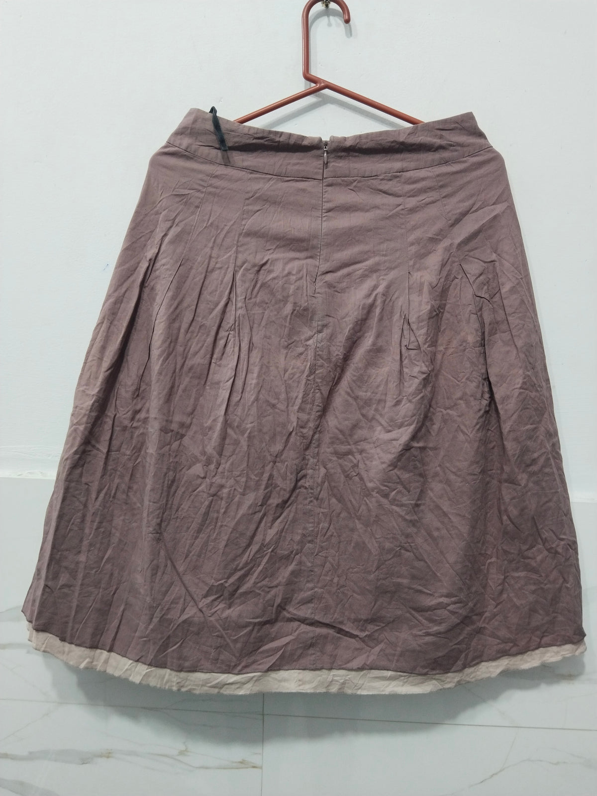 Floral Embroidered A-Line Skirt - Dusty Purple / Mauve