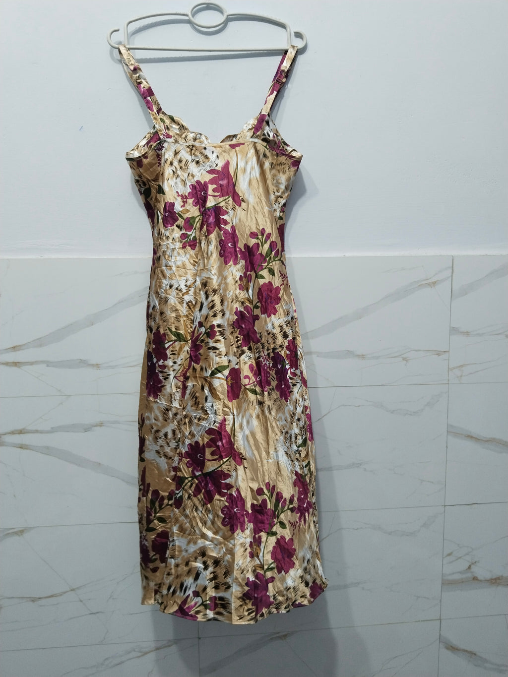 Women's V-neck  Long Dress 100% Polyester