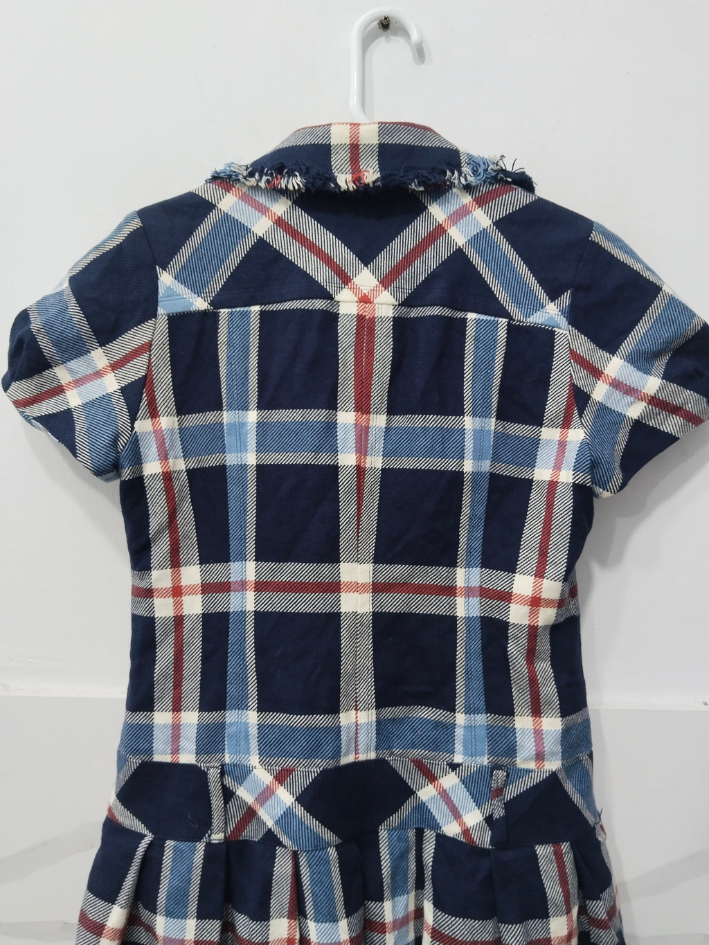 Burberry Blue Label Plaid Short Sleeve Trench Jacket / Double Breasted Top