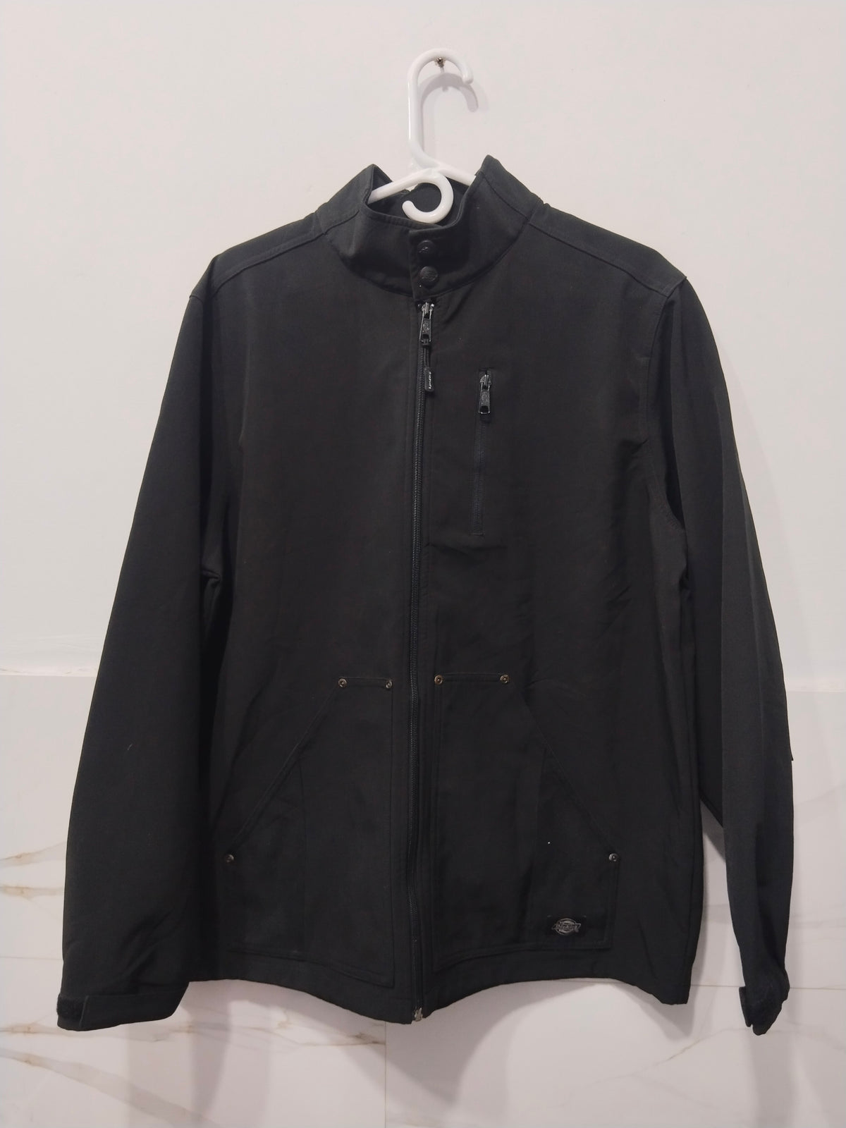 Dickies Black Soft Shell Mock Neck Full Zip Utility Jacket Workwear