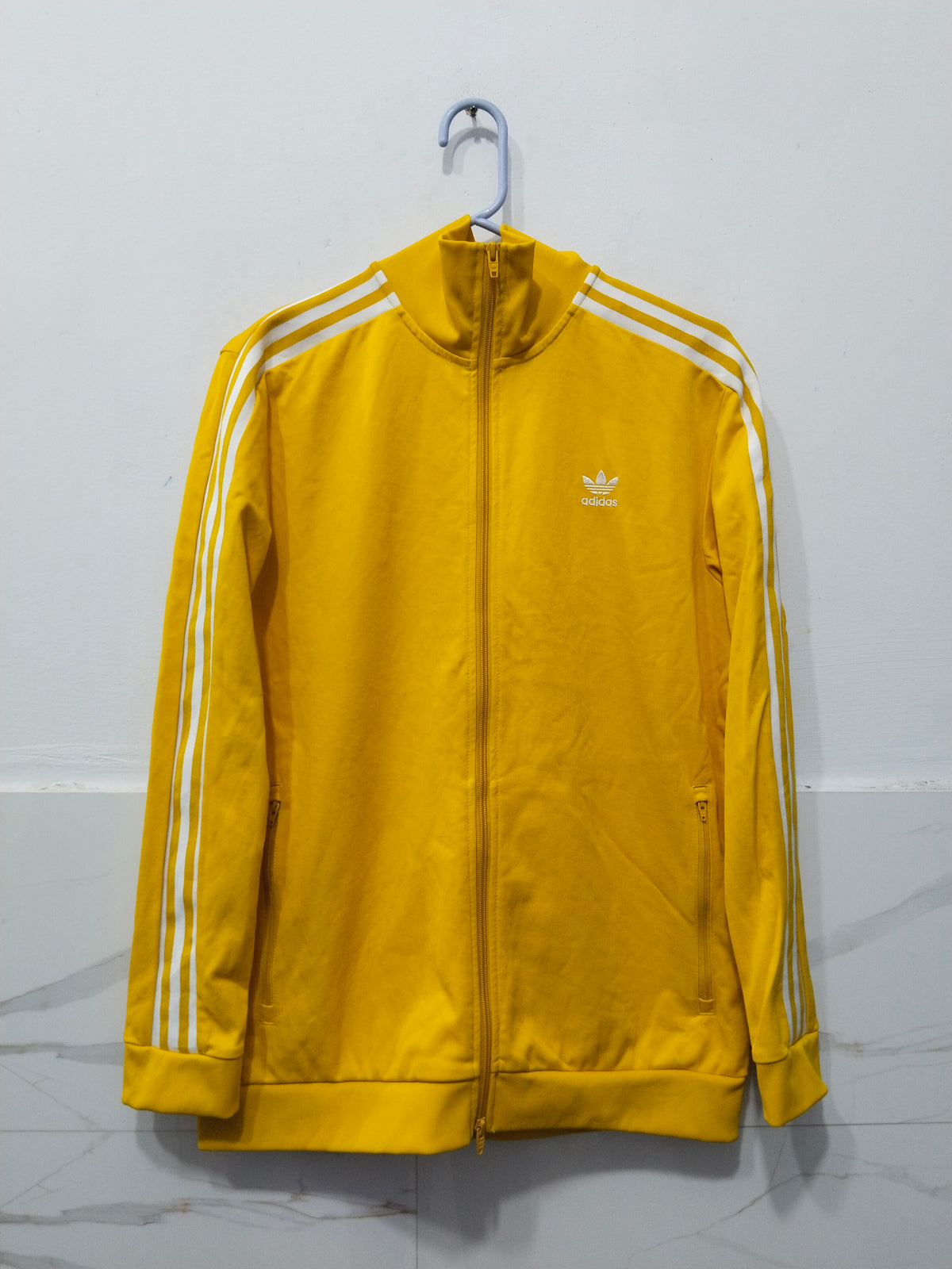 Vintage Style adidas Track Jacket, Yellow with White Stripes