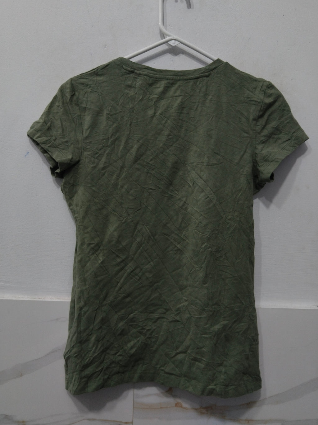 GUESS Los Angeles Women's Olive Green Short Sleeve T-Shirt with Embellished Logo