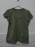 GUESS Los Angeles Women's Olive Green Short Sleeve T-Shirt with Embellished Logo
