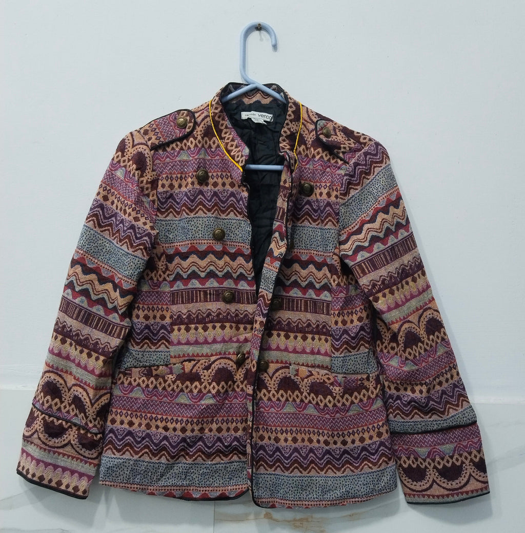 Venca embroidered button-front Coat