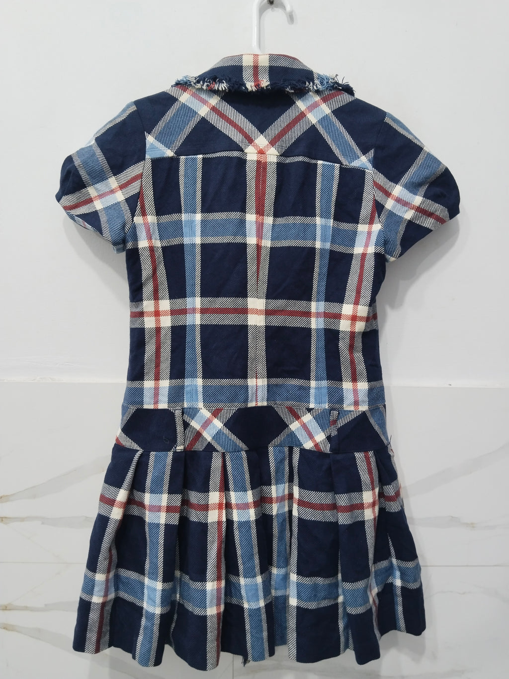 Burberry Blue Label Plaid Short Sleeve Trench Jacket / Double Breasted Top