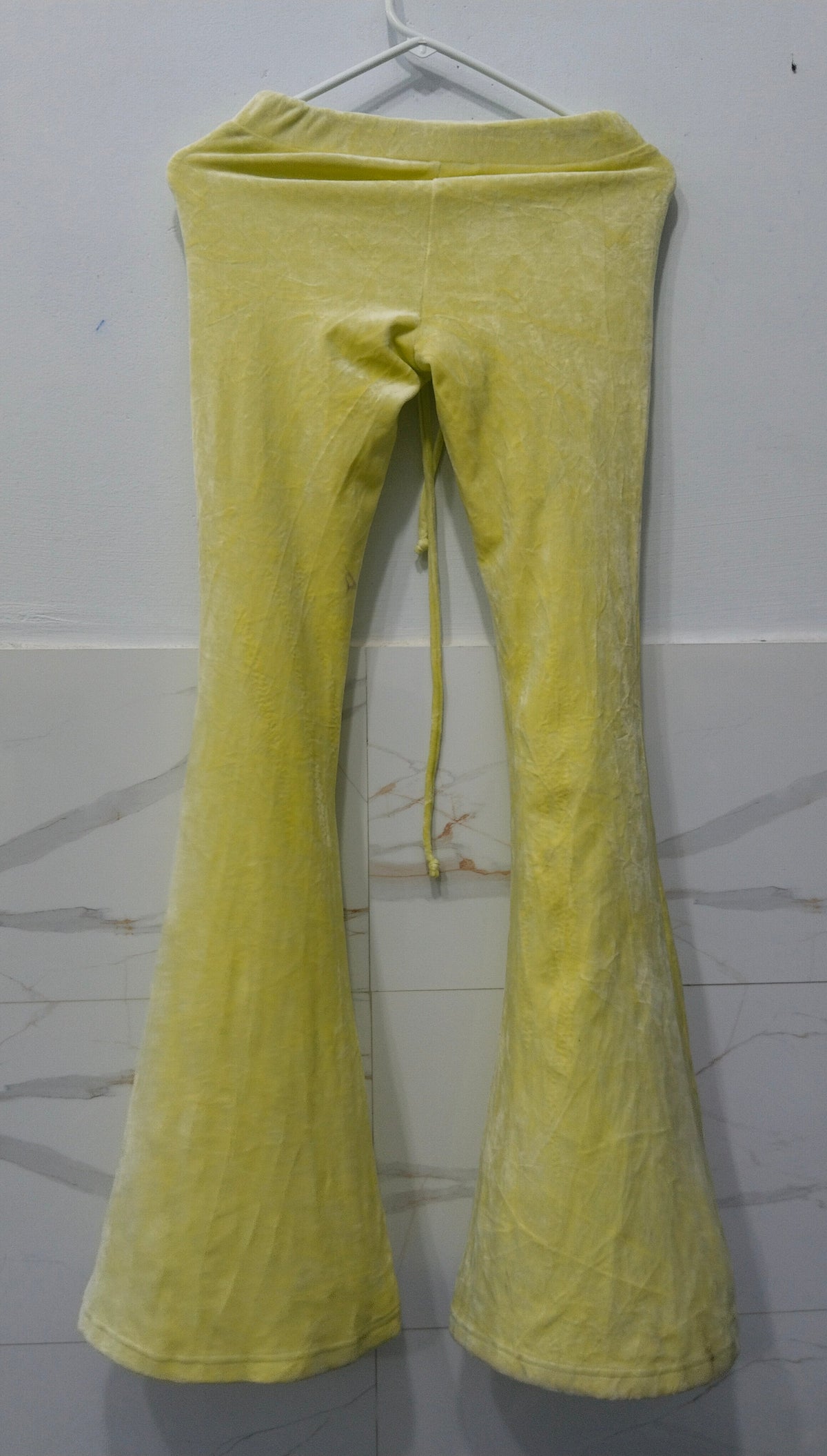 Y2K Yellow Flare Pants with Front Pockets