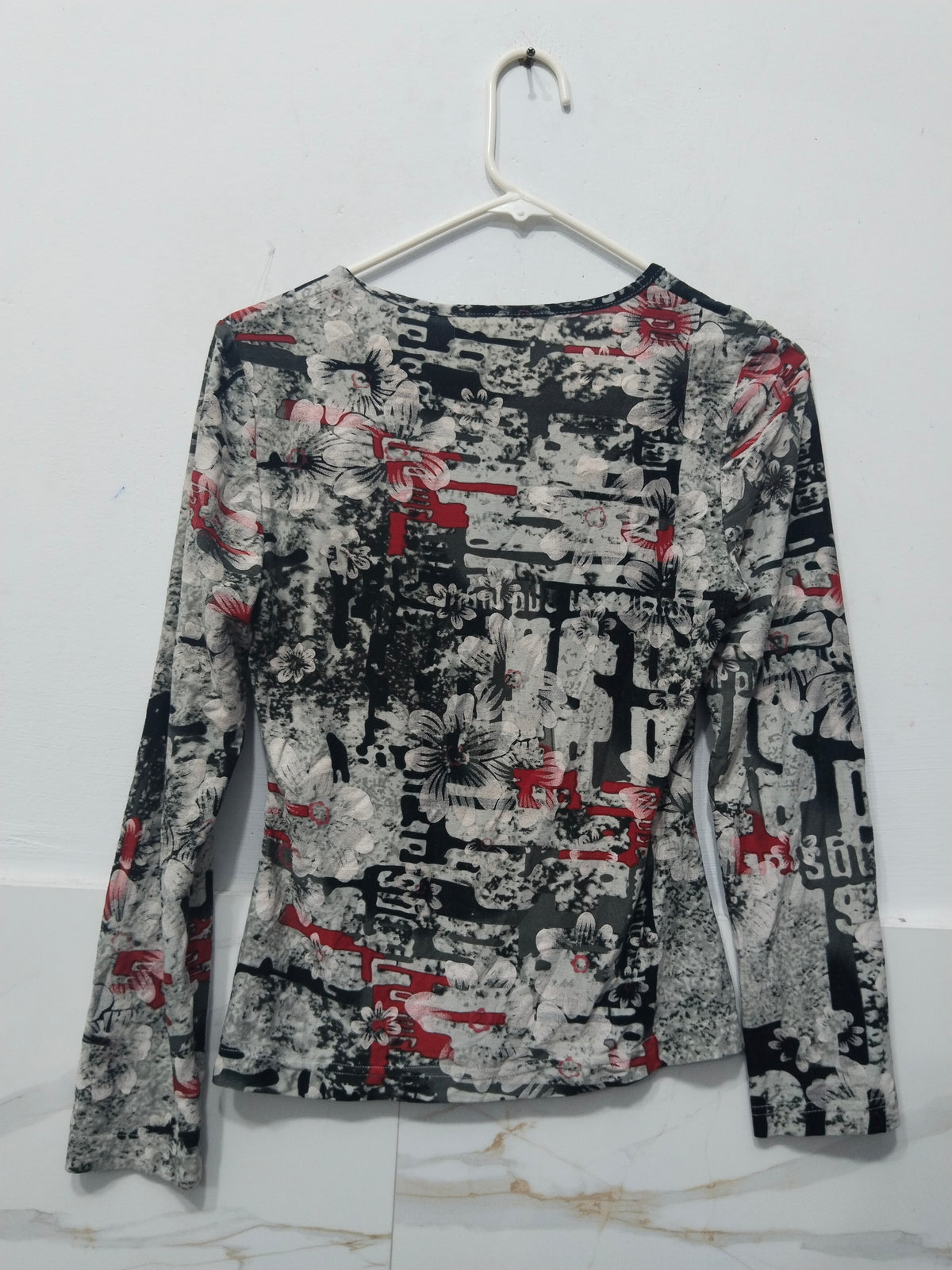 Sange Fashion Vintage Grey & Black Striped Top