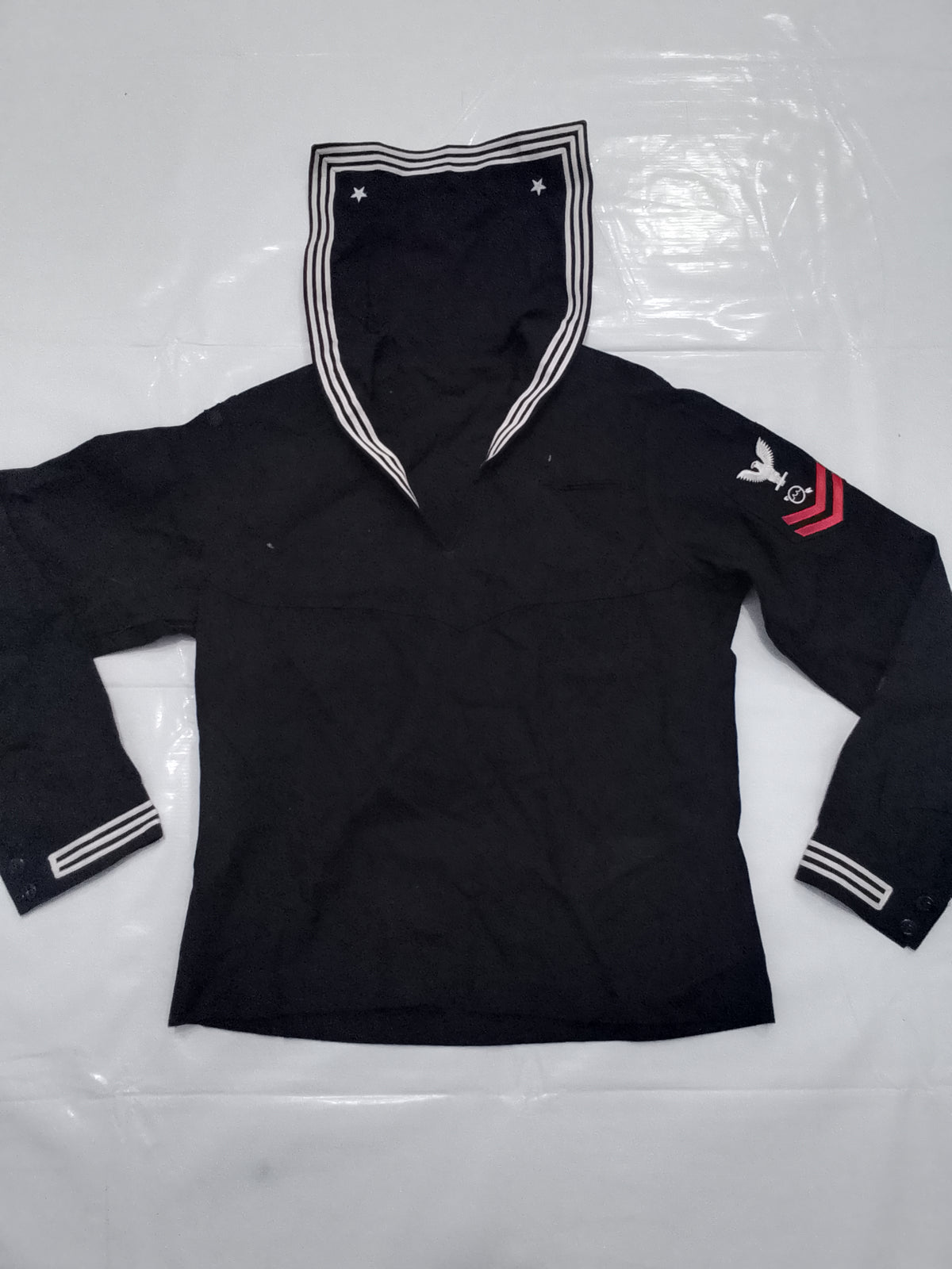 Vintage US Navy Wool Dress Blue Jumper Uniform Top