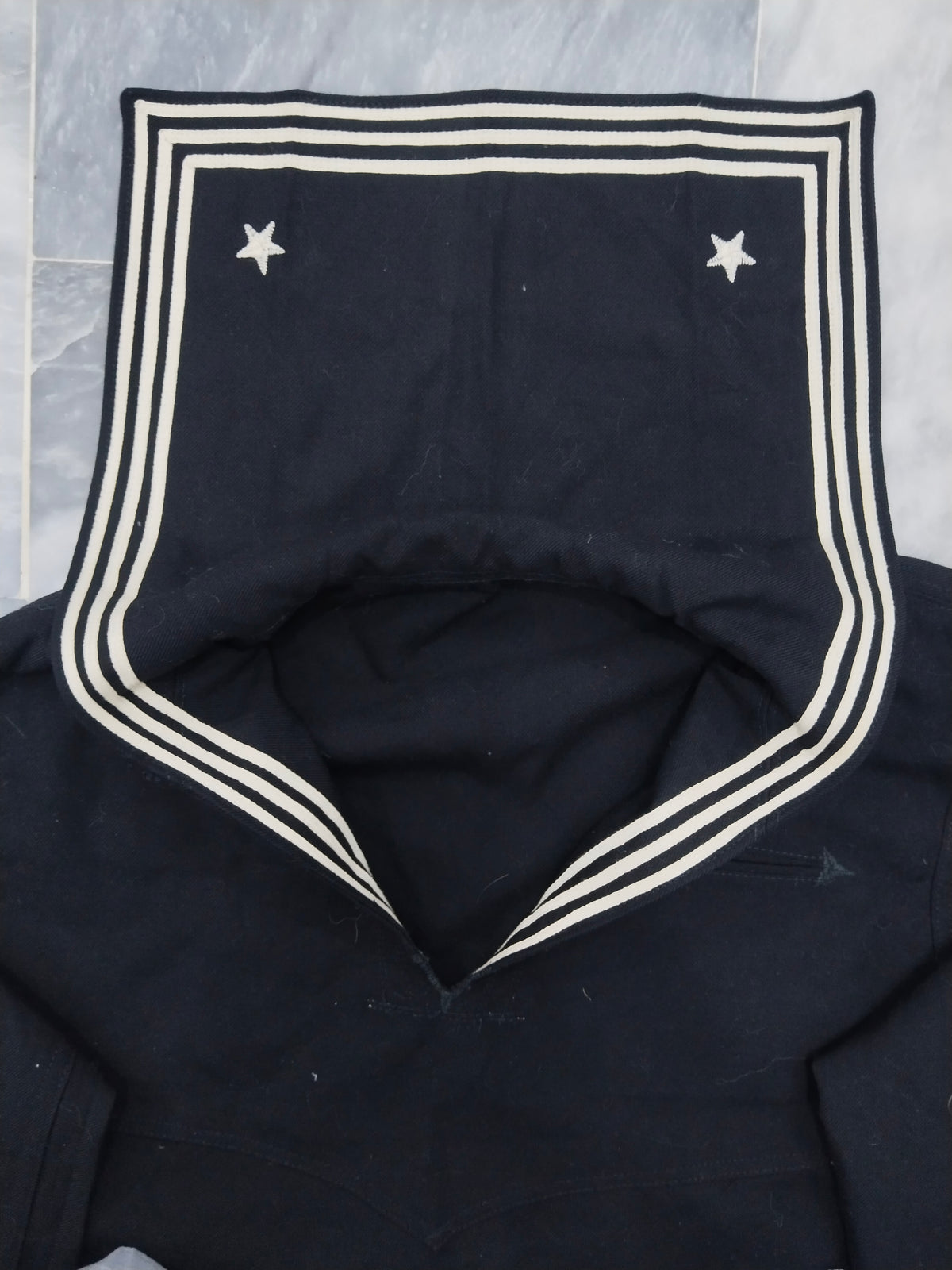 Vintage US Navy Wool Sailor Dress Blue Jumper Top