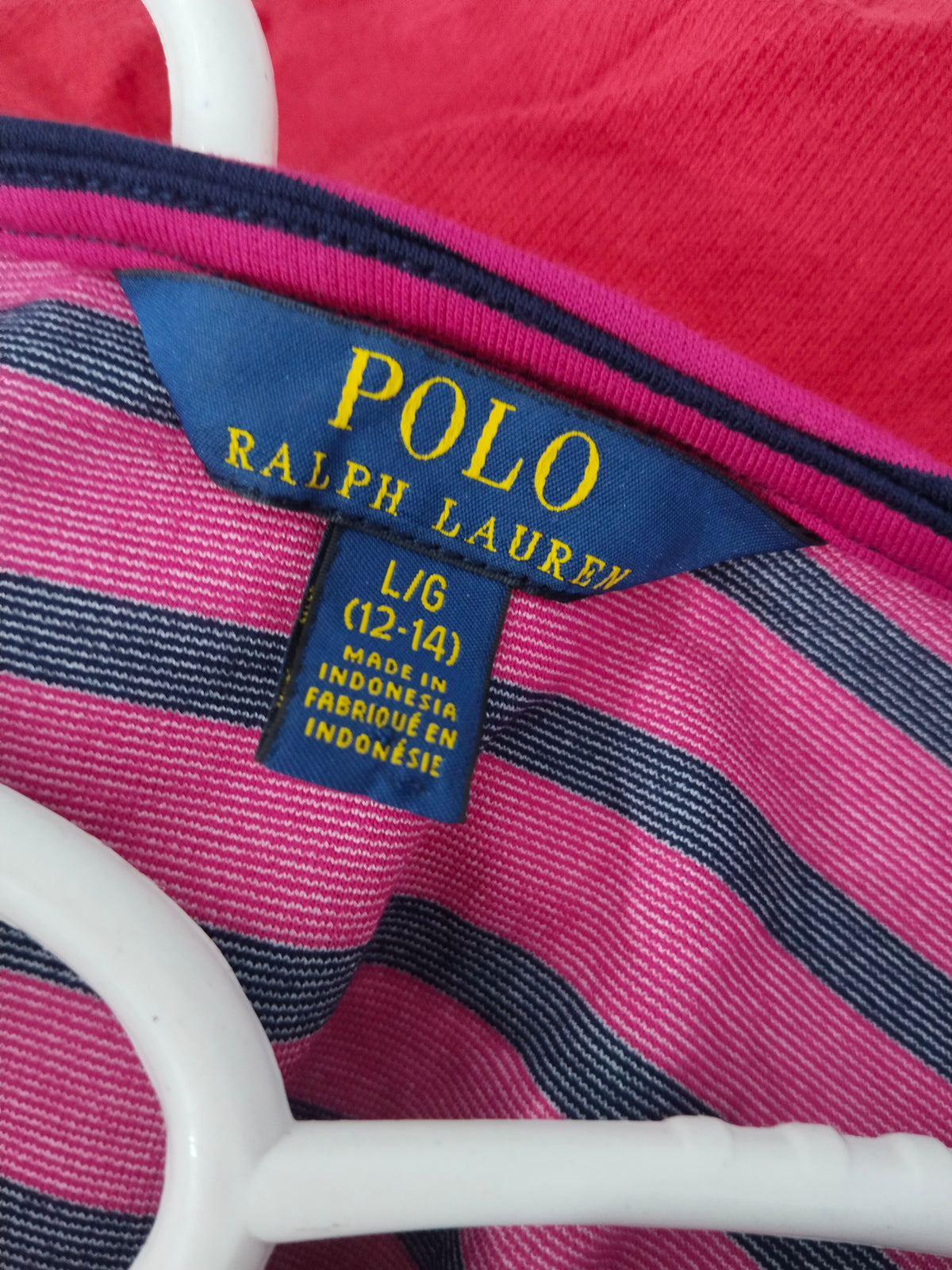 Polo Girls’ Striped Long Sleeve Flare Dress – Pink & Navy