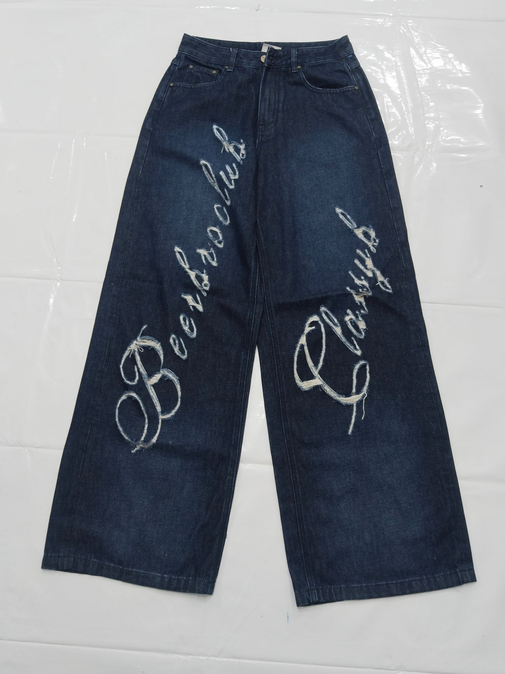 BEERBRO women's Wide-Leg Graffiti Baggy Jeans