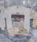 Vintage 90s Buffalo Bills Newspaper Print Custom Bleached Sweatshirt XL Fruit of the Loom