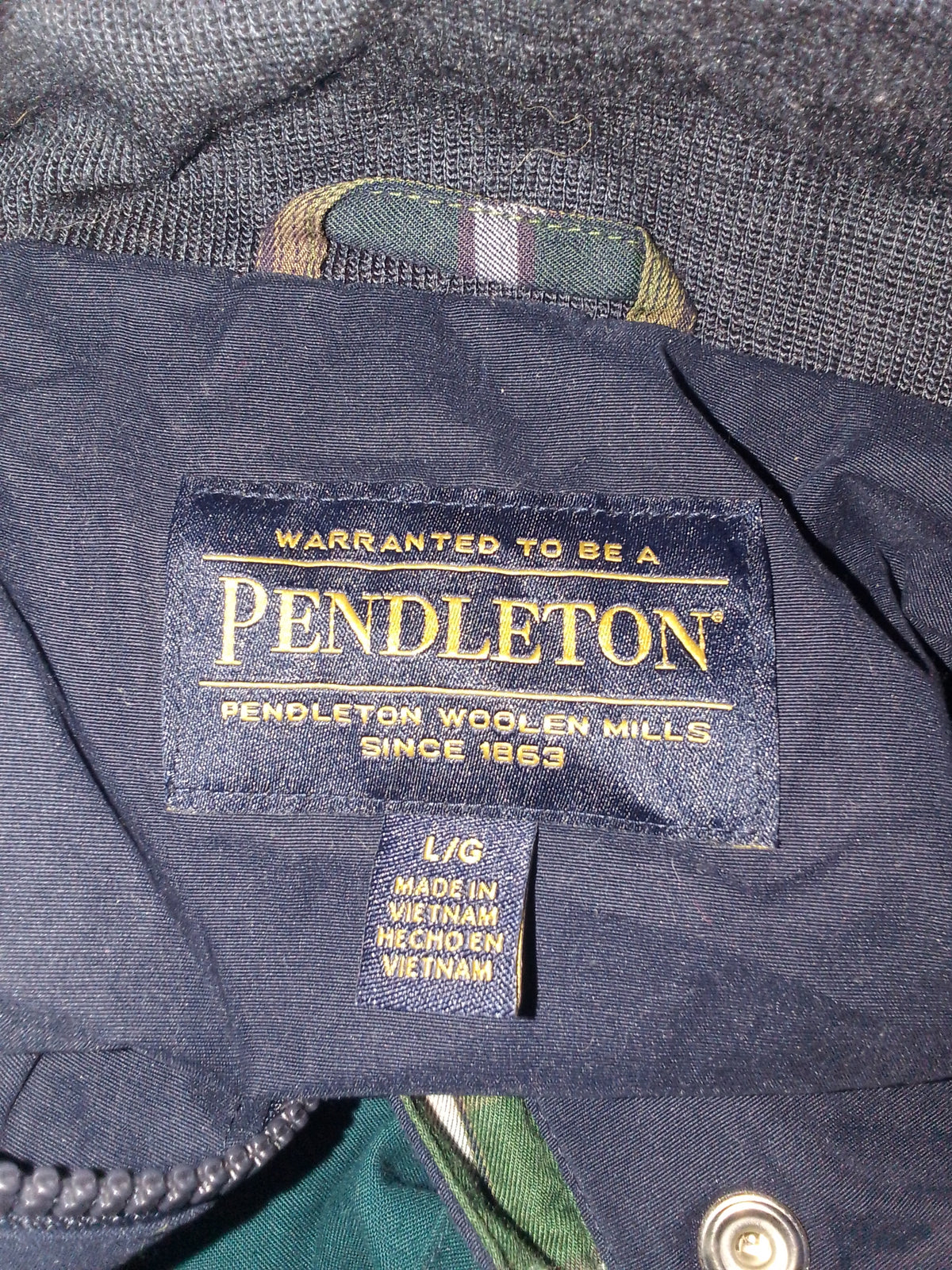 Pendleton Woolen Mills Navy Hooded Jacket