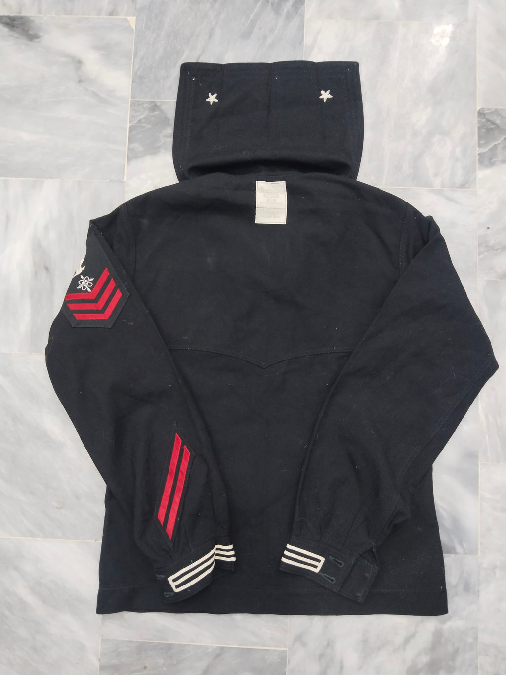 Vintage US Navy Wool Sailor Dress Blue Jumper Top