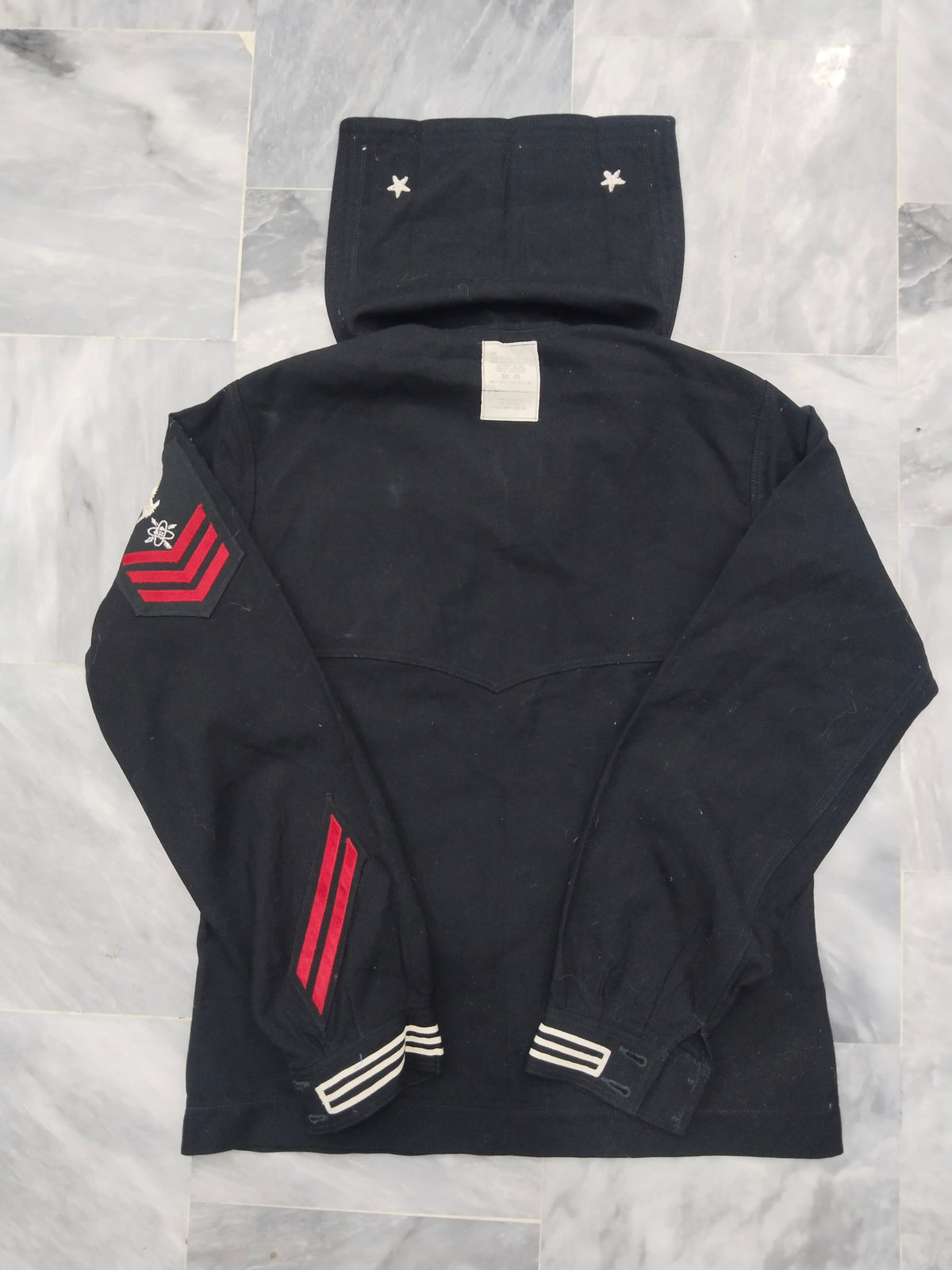 Vintage US Navy Wool Sailor Dress Blue Jumper Top